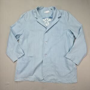 Gemelli Womens XL Linen Chore Jacket Light Blue Coastal Casual Blazer Top